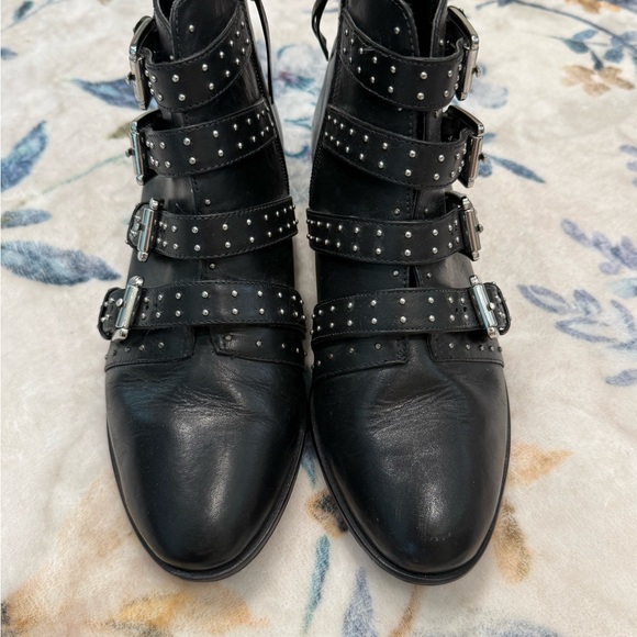 Rebecca Minkoff Black Buckle Ankle Boots 8.5 - Picture 9 of 13